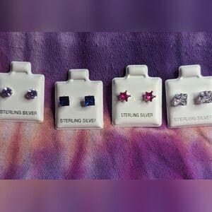4 pairs of sterling silver earrings